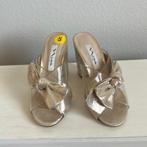 Nina Samina Clear Taupe/Gold Heels